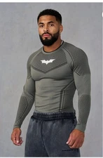 YoungLA  Long sleeve Batman Compression Shirt Grey/Green Size Medium NWT