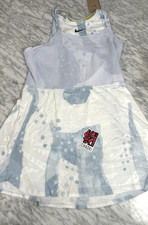 Nike Court Slam Dri-Fit Printed Tennis Dress Light Blue Women's Large HM8646-121