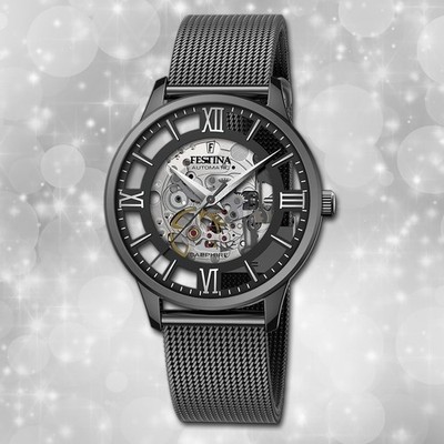 Armbanduhr Edelstahl schwarz F20535/1 Herren Uhr Festina Automatik UF20535/1