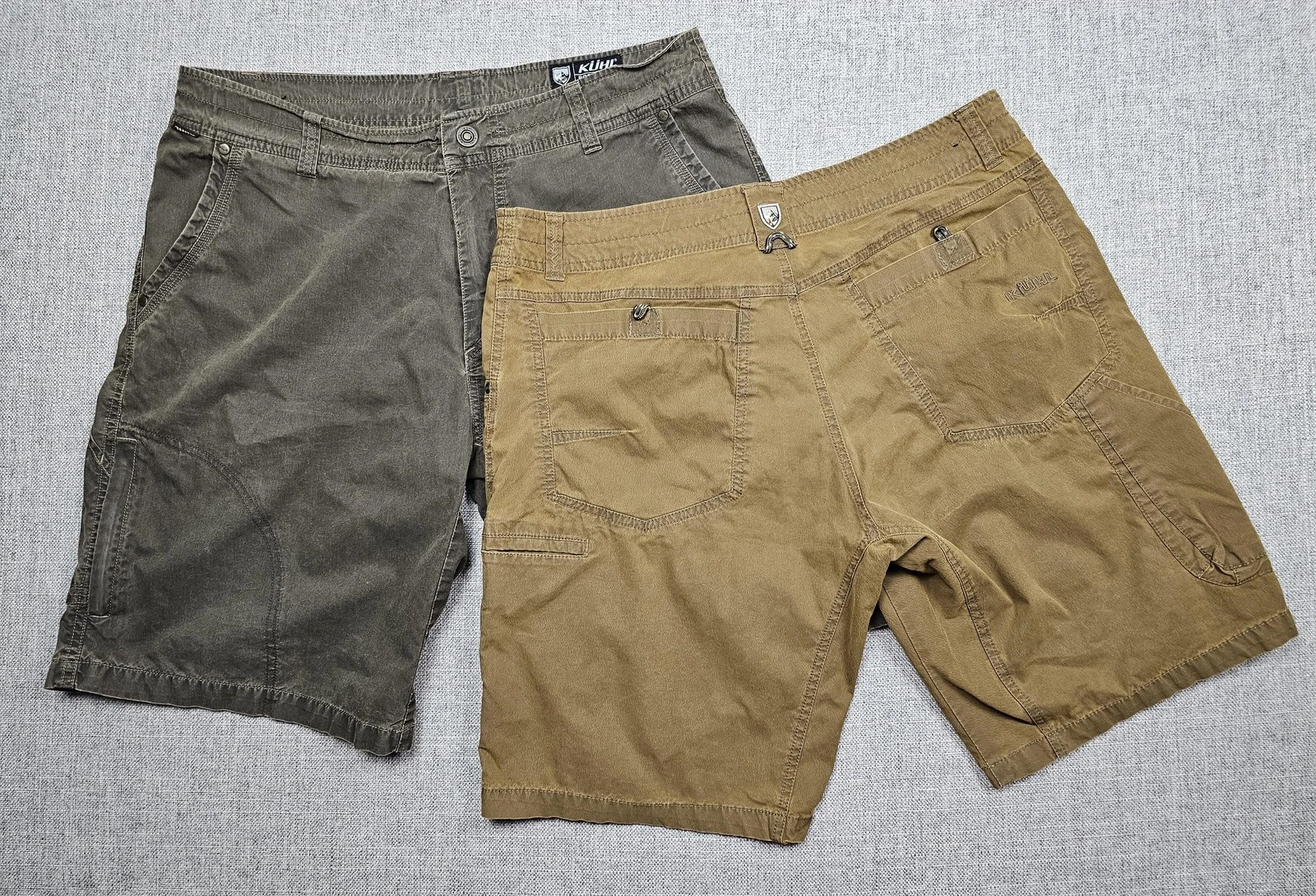 Kuhl Shorts Mens 36 Multicolor Canvas Utility Cargo Hiking Casual LOT OF 2