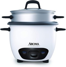 Aroma Housewares 6-Cup Cooked 3-Cup UNCOOKED Pot Style Rice Cooker and Food