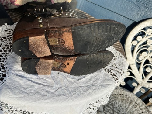 ASH Vicious Studded Bootie Brown Leather Buckle Moto Ankle Boots Size 40 US 9.5 - Picture 7 of 11