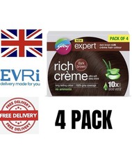 4PC Godrej Hair Dye Expert Rich Crème Hair Colour - DARK BROWN 4.06 UK SELLER