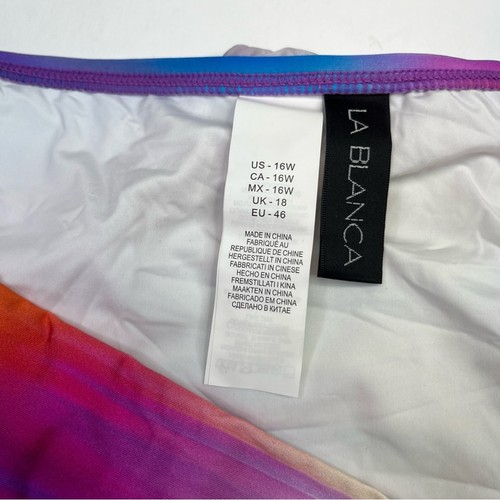 La Blanca Sunset Shores Hipster Bikini bottoms purple blue yellow red NWT - 16W - Picture 9 of 11