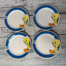 Vintage Tweety Bird Salad Plates Set of 4 Gibson Looney Tunes Warner Bros 1990s