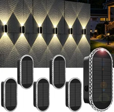 Solar Fence Lights Outdoor, 3000K/4000K/6000K 3 Modes Solar Wall Lights Outdoor 
