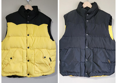 ジャケット・アウター POLO Ralph Lauren down vest black yellow Vintage Polo Ralph Lauren Sz XL Mens Reversible Down Puffer Vest