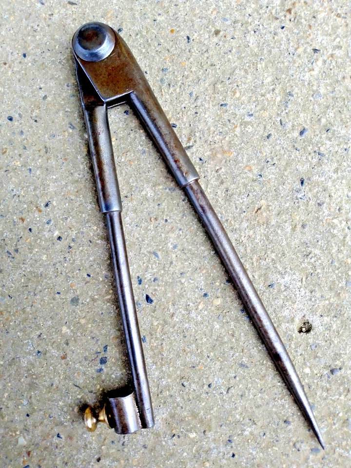 ANCIEN OUTIL - COMPAS PORTE CRAYON 21CM - - Photo 2/3