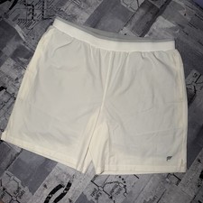 Fabletics Shorts The 7" Fundamental Shorts Mens Bone Lined Gray Logo XL