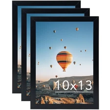 JCJMY 10x13 Picture Frame Set of 3 Black for Wall Hanging, Wall Mounting Hori...