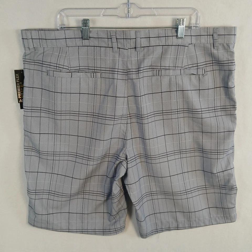 Pantalón Corto Híbrido APT.9 Premier Flex Para Hombre Talla 42 (42x10) Gris Cuadros Nuevo Con Etiquetas Foto 2 de 4