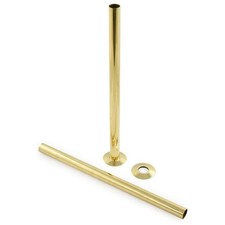 Radiator Pipe Covers Shroud Set Metal Brushed Gold (Diam) 18mm (L) 300mm - Pair