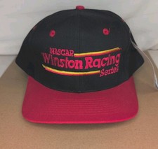 Vtg Rare NASCAR Winston Racing Series Black/Red Snapback Hat NOS KC