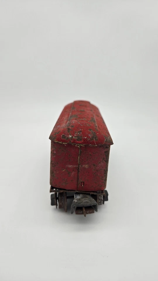 Antiguo vagón de pasajeros American Flyer de preguerra iluminado calibre O y O/27 tren de hojalata Foto 3 de 4