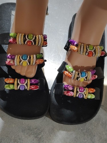 SANDALI GRANDCO spiaggia piscina SLIDE BLING colore perline NERO CLASSICO SLIDE taglia 7 - Foto 3 di 8
