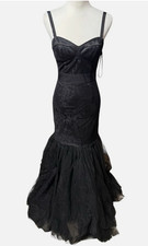 Pearl by Georgina Chapman Mermaid Full Length Dress Black Formal Gown Size 8