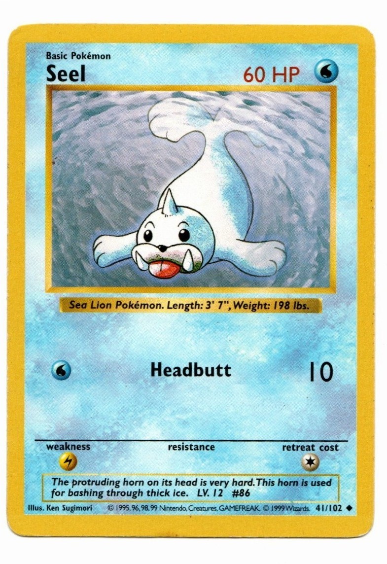 Pokémon TCG Pokémon Seel Base Set (Shadowless) Regular 41/102 LP