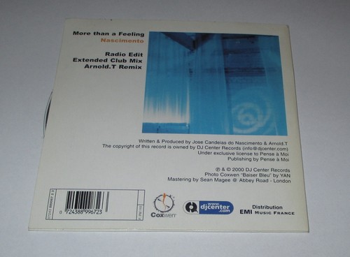 Nascimento - more than a feeling - cd single 3 titres 2000 - Picture 2 of 2