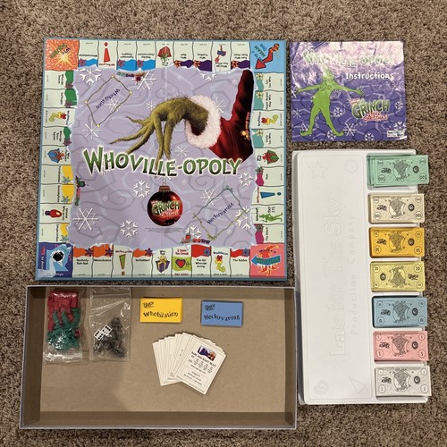 Whoville-Opoly Board Game How the Grinch Stole Christmas Vintage 2000 Complete! - Picture 3 of 10