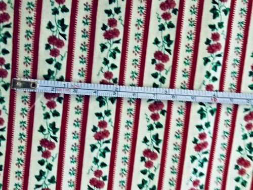 VTG `91 Fabric Traditions Morning Glories & Ivy Floral Red Stripe 45" X 60" - Picture 4 of 5