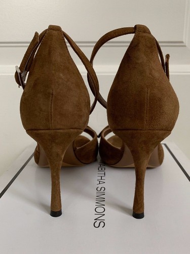 NIB Tabitha Simmons Mimmi Brown Suede Bow Open Toe Sandals Pumps Sz 41 11 $695 - Picture 10 of 12