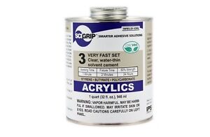 SCIGRIP Weld-On #3 Clear Acrylic Glue 473ml Water-thin Cement Perspex