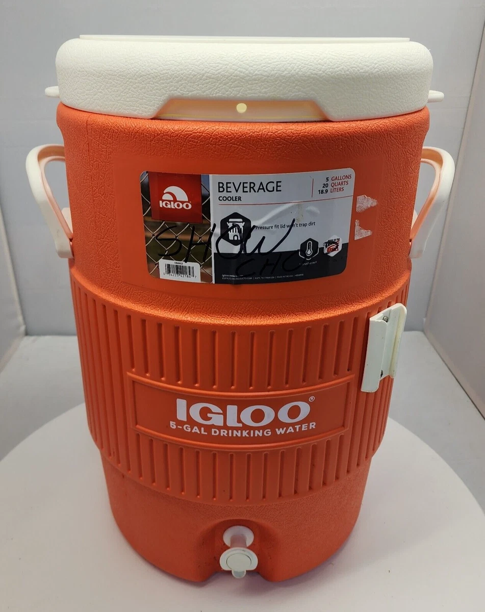 Igloo 5 Gallon Heavy-Duty Polyethylene Beverage Cooler Jug - Orange (18.9  LT capacity)