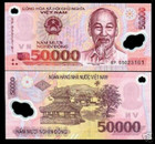 Vietnam 50,000 DONG 50000 P-121 2005 "Polymer" Currency UNC Vietnamese Bill UV