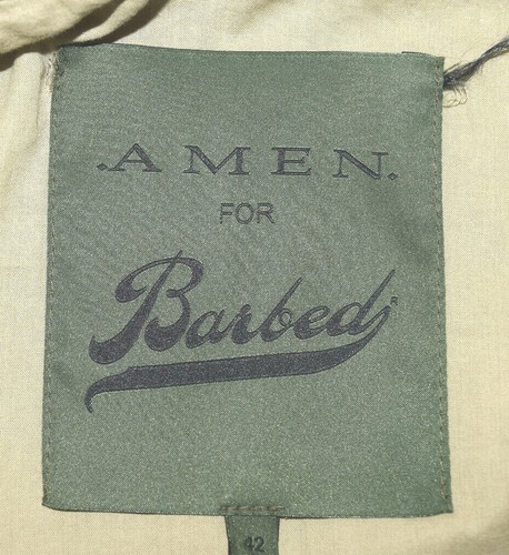AMEN FOR BARBED KHAKI BEADED/EMBROIRED FRONT PACKET HOOD LONG SLEEVE JACKET 42 - Picture 11 of 12
