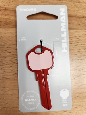 RED WRITE-ON-IT KWIKSET KW1/KW10 KEYBLANK - READ DETAILS BELOW