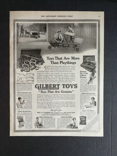 Vintage 1923 Gilbert Toys Full Page Original Ad 924 - 第 1/1 張圖片
