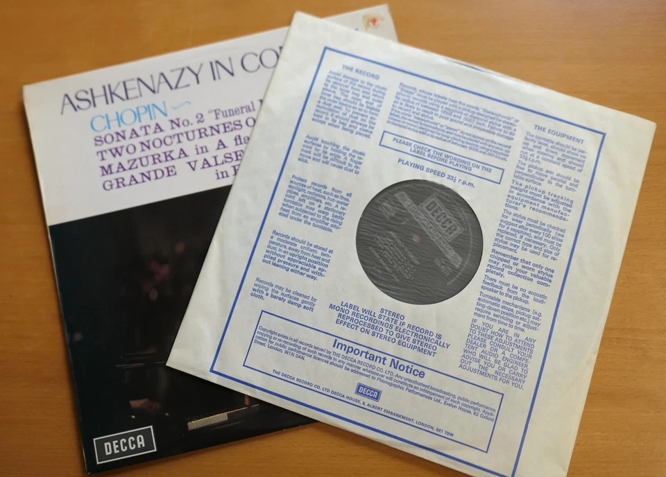 SXL 6575 Ashkenazy In Concert Chopin Sonata no. 2 etc Decca Stereo NEAR MINT - Image 4 of 4