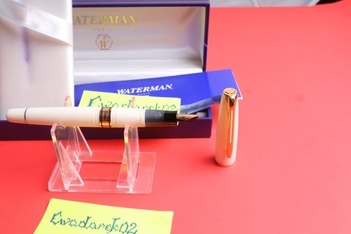 Waterman Charleston FP, Ivory Edition, GT, Gold M Nib, Box, Used, RARE - Picture 7 of 14
