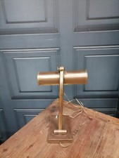 Coppia di lampade da tavolo ministeriale industriale in ottone