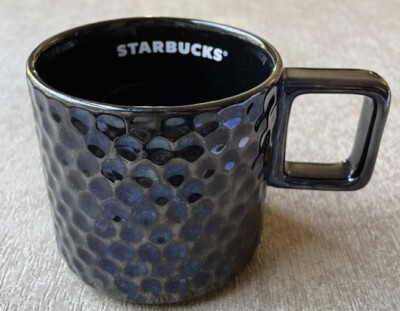 Starbucks Holiday 2019 black shiny ceramic mug 12oz Honeycomb texture New |  eBay