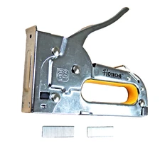 HOTECHE Hand Staple Gun Tacker JT21 Chromed with 100 Staples 170101