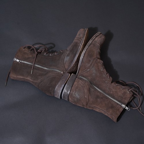 ALL SAINTS Mens Leather Boots UK9 US10 EU43 Suede Military Montgomery Side Zip - Picture 21 of 24
