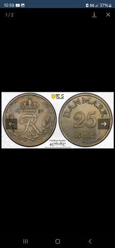 1951 NS 25 Ore Double Die Obverse Cleaned AU Details Pcgs Genuine.!!!