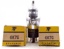 2 Sylvania 6K7G/VT86A/CV1941/W63 Screened Pentode Superhet Audio Vacuum Tube Val