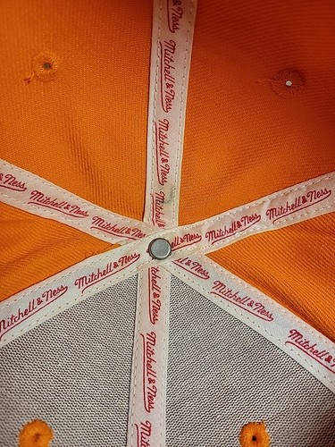 NY Yankees Fitted Hat 7 5/8 Cooperstown Collection Mitchell Ness Orange Paisley - Picture 15 of 17