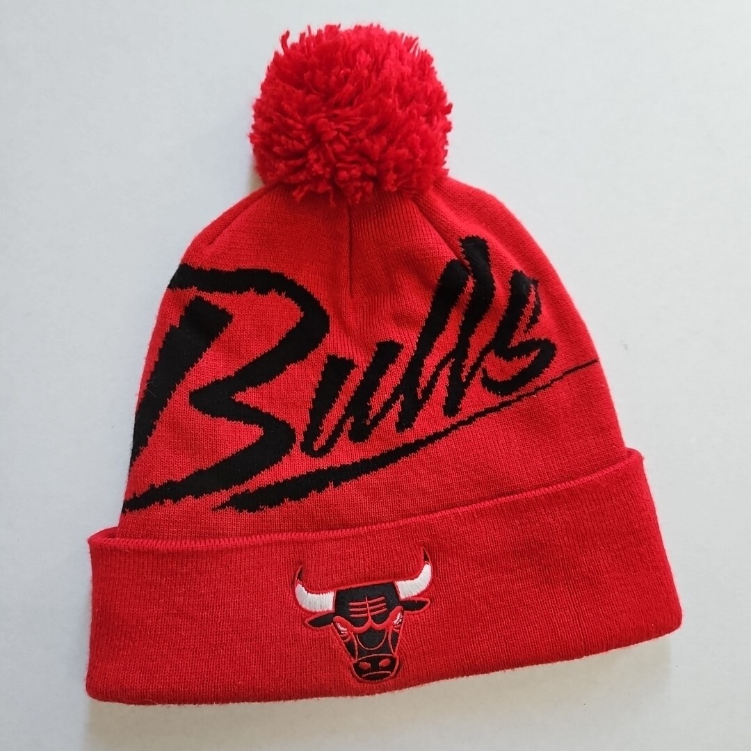 Mitchell & Ness Chicago Bulls Cap Cuffed Beanie Pom NBA Basketball Outdoor Red