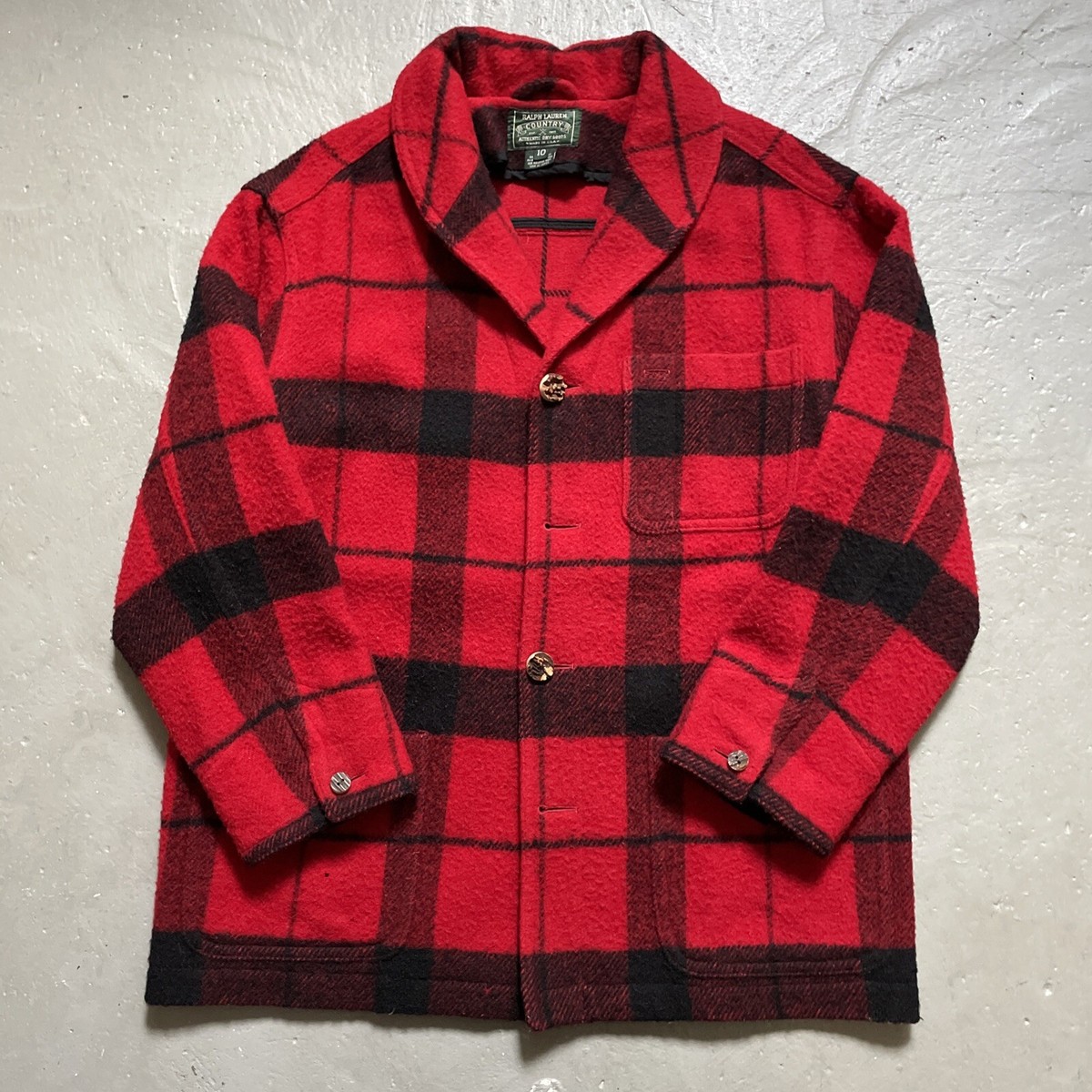 ジャケット・アウター 80s ralph lauren vintage Pcoat 100% wool Vintage Polo Country Ralph Lauren Lumberjack Shawl Wool