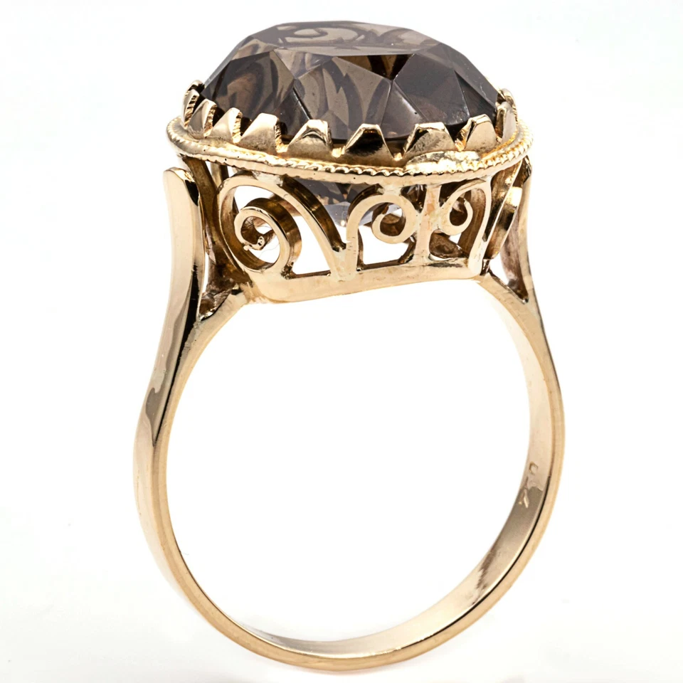 Ring 750 Gelbgold mit Rauchquarz - Bild 2 von 3
