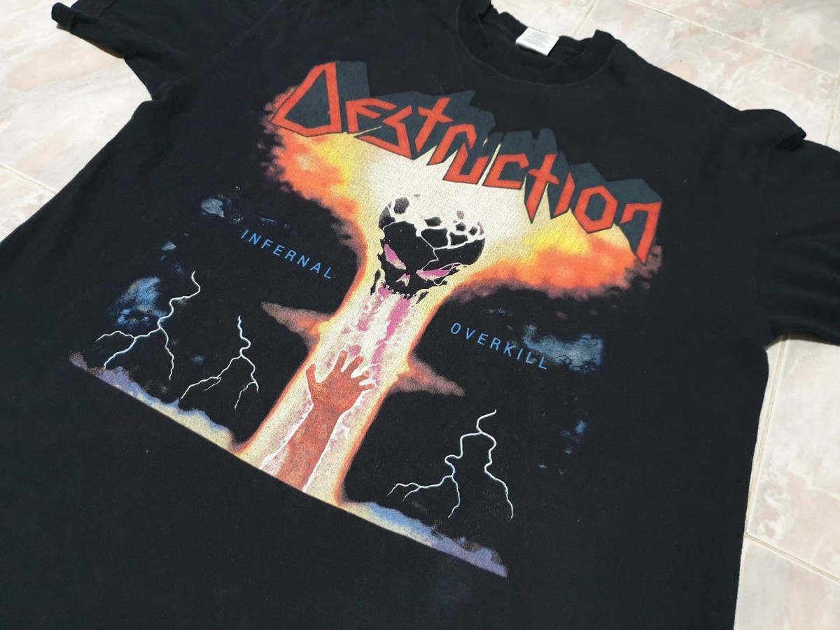 rare Vintage 90s Destruction Shirt Infernal Overkill Thrash Metal
