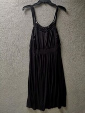 Loft Midi Dress Womens Large Black Crochet Sleeveless Boho