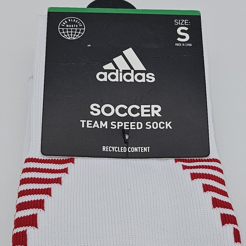 Adidas Soccer Team Speed Over the Calf Socks White Red Size S Youth 4Y - Picture 3 of 5