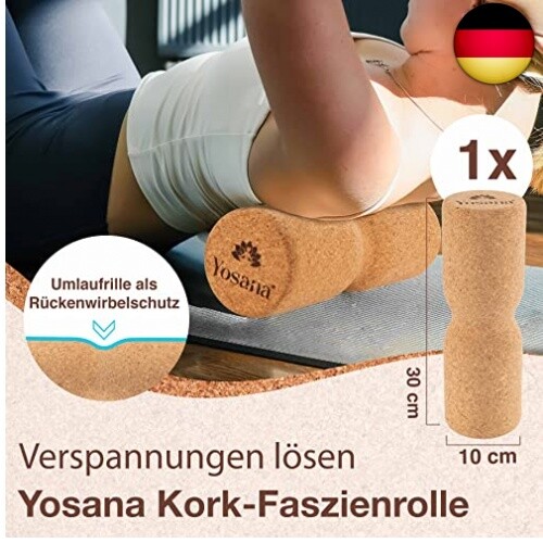 Yosana Faszienrolle Kork - Nachhaltig & 100% recyclebar, Korkrolle - Bild 4 von 5
