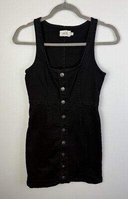 Urban outfitters MP/D Denim Button Front Jumper Black Sz Med