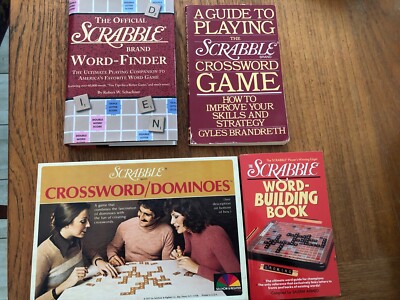 Scrabble Crossword Dominoes, 3 Books: Word Building, Word Finder, Playing Guide