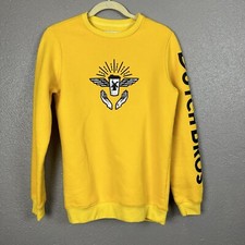 Dutch Bros Yellow Crewneck Pullover Sweatshirt Unisex Small Hands Coffee Wings